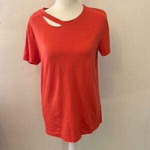 Philanthropy orange distressed short sleeve tee Size S NWOT
